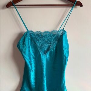 Victoria's Secret Teal Lace Trim Cami